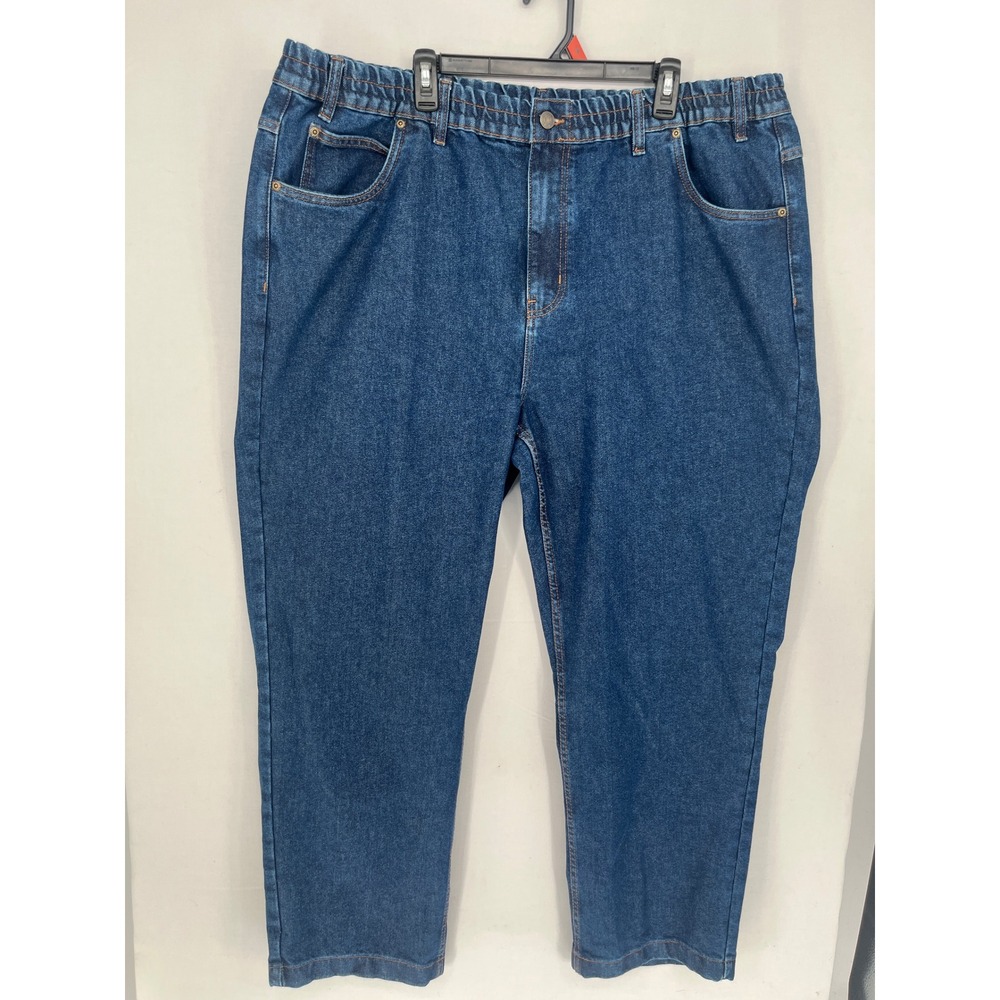 Haband Casual Joe Jeans Mens 46/M Elastic Waist Straight Leg Dark Wash Denim